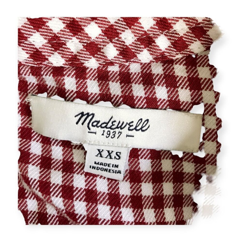Madewell Filmscore Gingham Short Sleeve Dress, Size XXS, Red - Picture 5 of 14